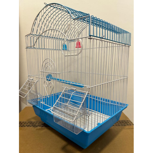 METAL BIRD CAGE A113 CM 28X38X21 - LIGHT BLUE METAL BIRD CAGE A113 CM 28X38X21 - LIGHT BLUE